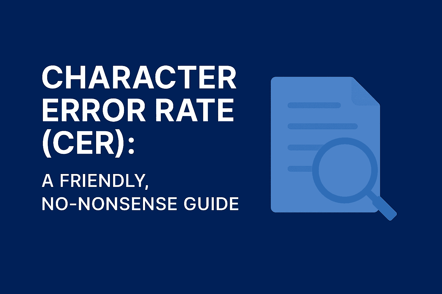 ✨ Character Error Rate (CER): A Friendly, No-Nonsense Guide